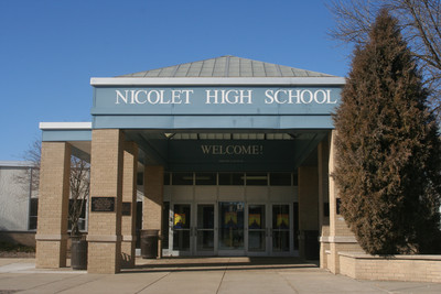 Nicolet High School front entrance