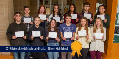 Twelve Nicolet Seniors Named Finalists In The 2019 National Merit Scholarship Program